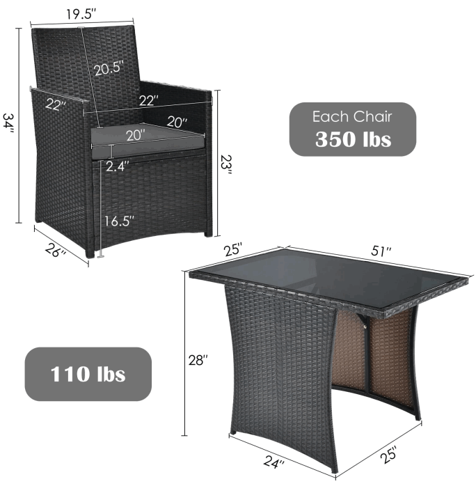 ANGELES HOME 8CK68HW178GR 3Piece Metal Outdoor Bistro Sofa Armrest Set - FIG 00