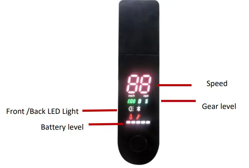 DENVER Electric Scooter - Control and display
