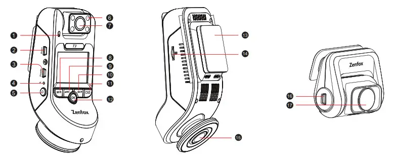 Zenfox T3 Dash Camera - Camera parts