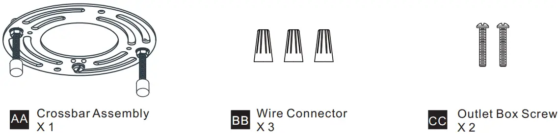 QUOIZEL QSF5629MBK Burbidge Semi Flush Mount - MOUNTING HARDWARE