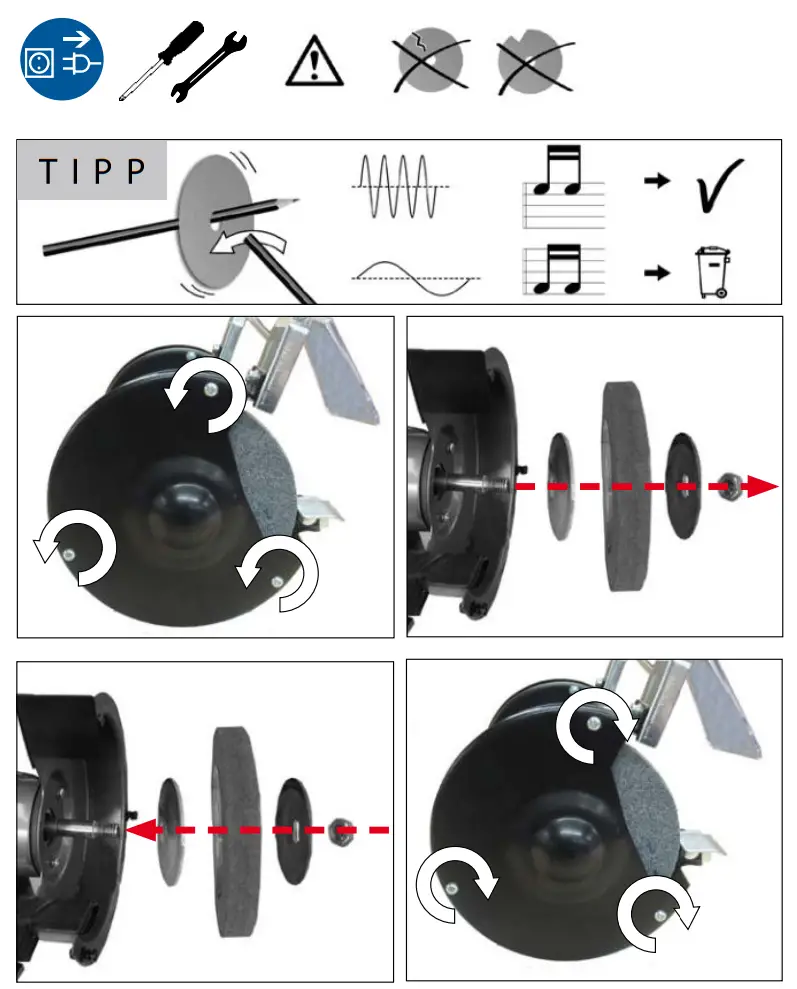 Gude GDS 125 A Cordless Bench Grinder - Fig8