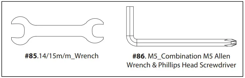 Sole 16208977000-1 Indoor cycle - ASSEMBLY TOOLS