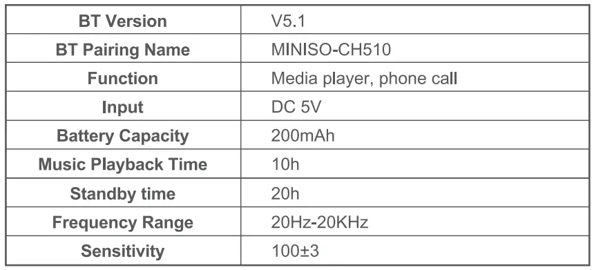 MINISO CH510 Minimalist Wireless Headset-fig3