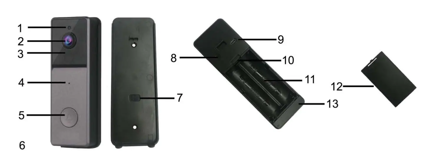 DENVER VDB-216 Smart Video Doorbell - Parts