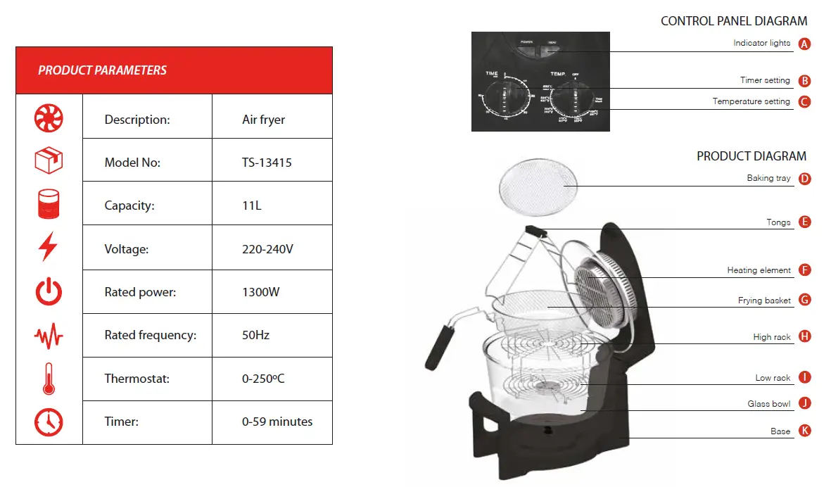 Milex MAF001 11 Liter Hurricane Air Fryer 1