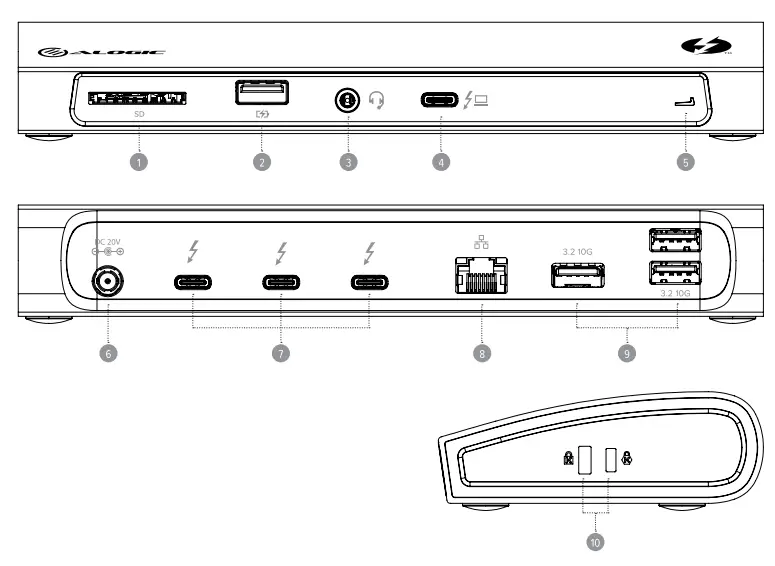 ALOGIC TB4H3TB Thunderbolt 4 BLAZE Docking Station-fig2