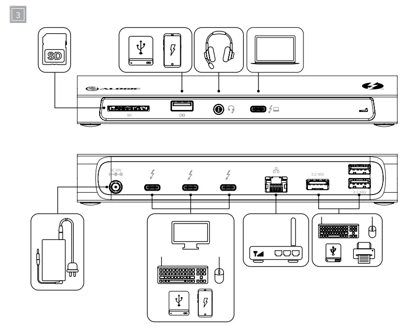 ALOGIC TB4H3TB Thunderbolt 4 BLAZE Docking Station-fig5