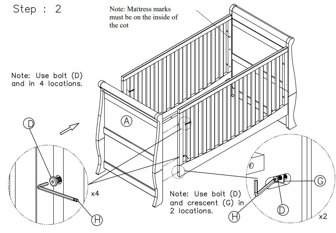 Silver Cross AI-0501003395 New Nostalgia Sleigh Cot Instruction Manual - Assembly