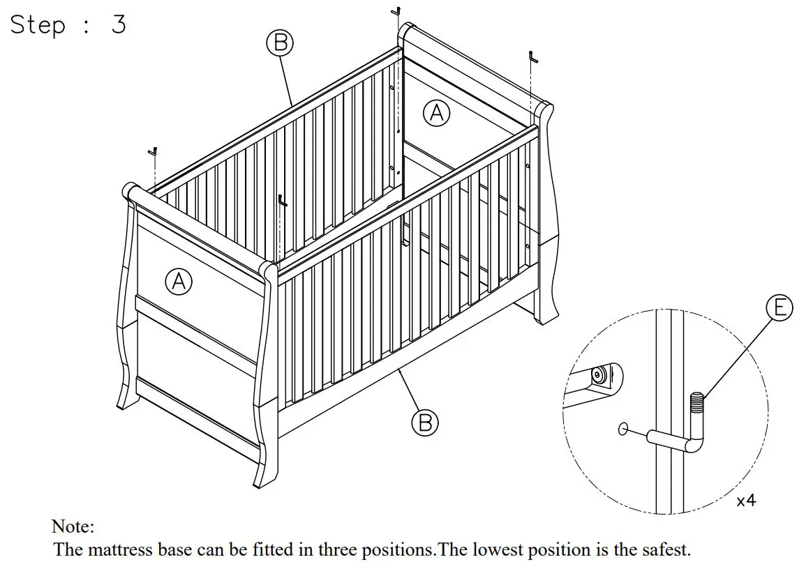 Silver Cross AI-0501003395 New Nostalgia Sleigh Cot Instruction Manual - Assembly
