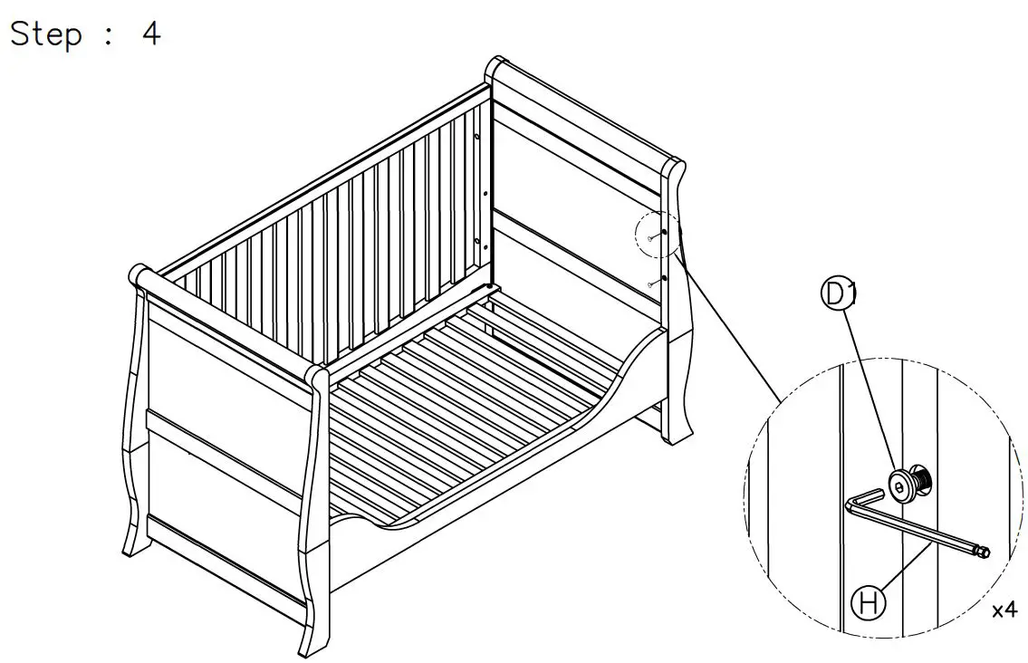 Silver Cross AI-0501003395 New Nostalgia Sleigh Cot Instruction Manual - Day Bed