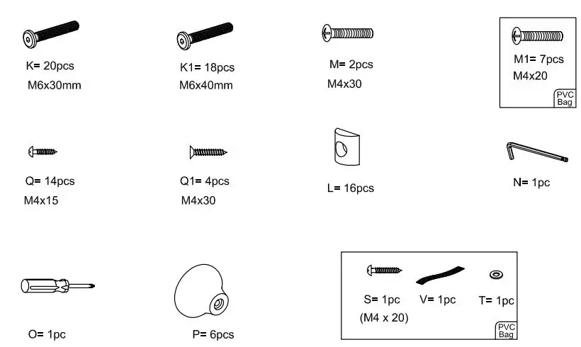 Silver Cross AI-0501003395 New Nostalgia Sleigh Cot Instruction Manual - Fittings List