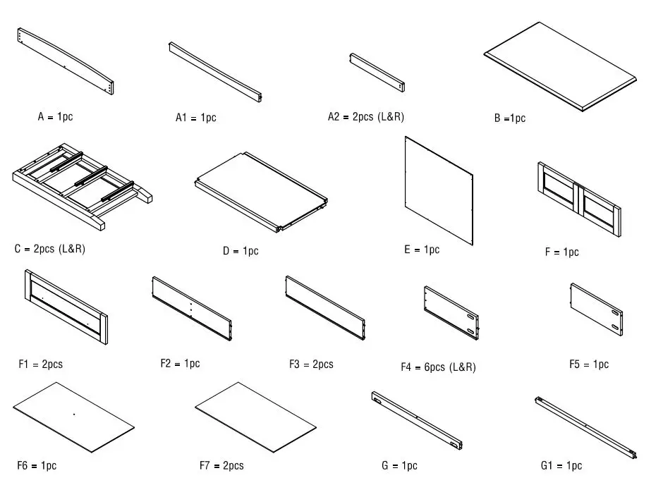 Silver Cross AI-0501003395 New Nostalgia Sleigh Cot Instruction Manual - Parts List