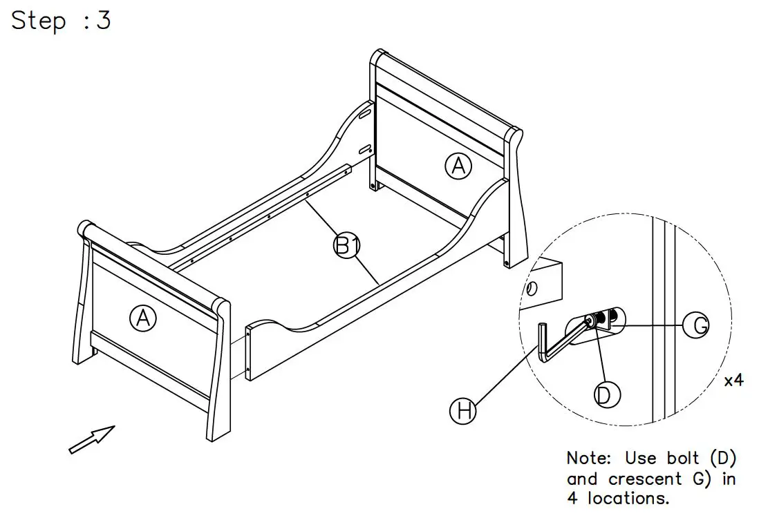 Silver Cross AI-0501003395 New Nostalgia Sleigh Cot Instruction Manual - To convert into