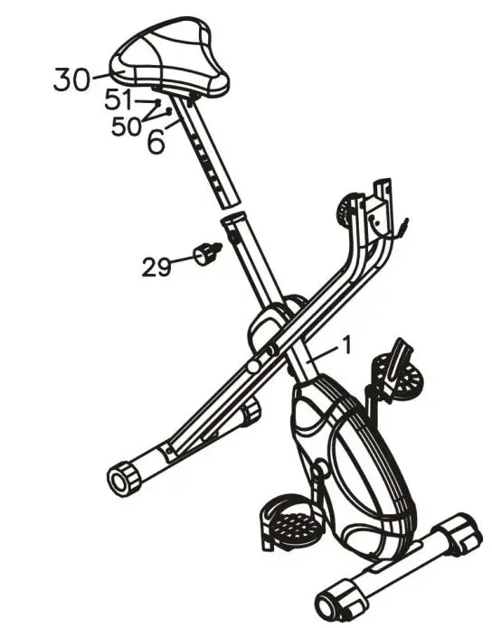 inSPORTline 5729 Exercise Bike Xbike User Manual - ATTACH THE SEAT AND SEAT POST