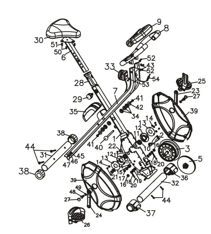 inSPORTline 5729 Exercise Bike Xbike User Manual - EXPLODED VIEW