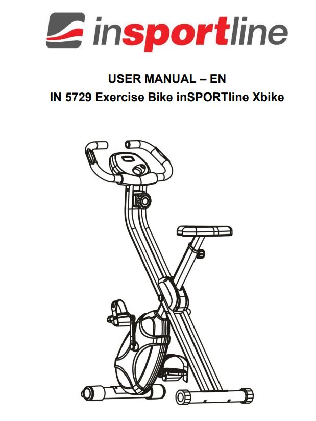 inSPORTline 5729 Exercise Bike Xbike User Manual