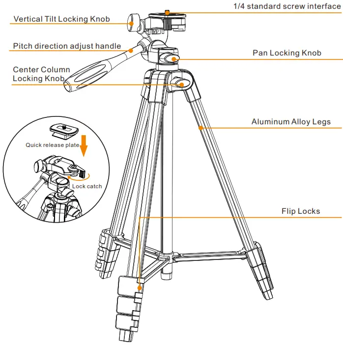 Outsolidep LQ320 54 Inch Phone Tripod Stand Extendable - Overview