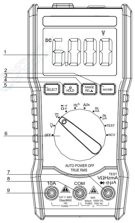 MESTEK DM92B 6000counts Pocket Digital Multimeter -