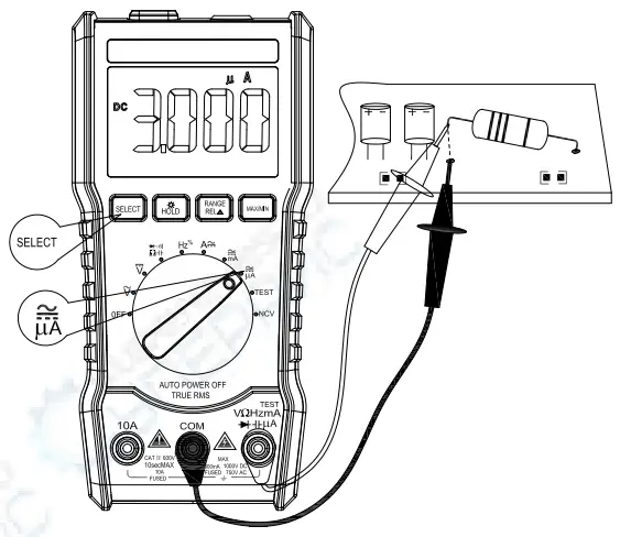 MESTEK DM92B 6000counts Pocket Digital Multimeter - switch between