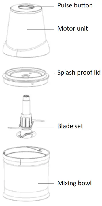TOMADO TCH2001B Mini Chopper - fig