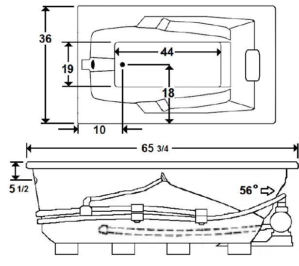 Laurel-Mountain-3666MW064-MERCER-VII-66-Inch-x-36-Inch-Drop-In-Acrylic-Whirlpool-FIG-1