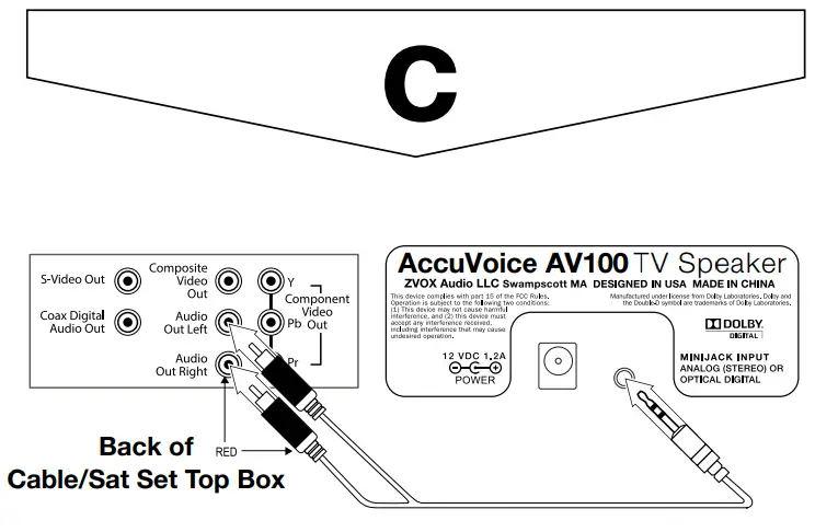 ZVOX AV100 AccuVoice TV Speaker -fig c
