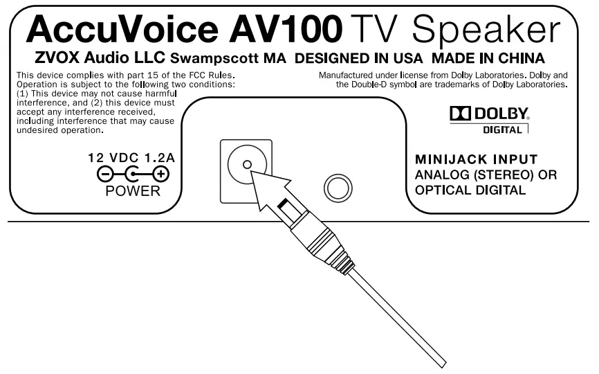 ZVOX AV100 AccuVoice TV Speaker -fig2