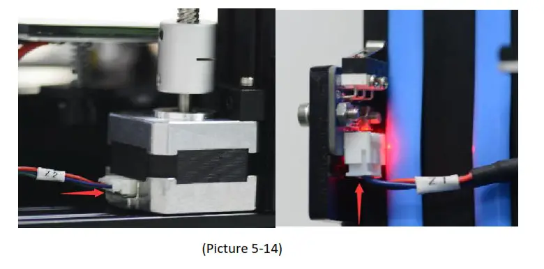 Connect the Z-axis motor and the Z-axis limit switch wire