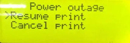 Power loss-resuming capability