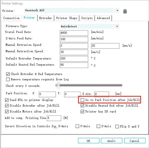 Printer dialog (Picture 8-8)