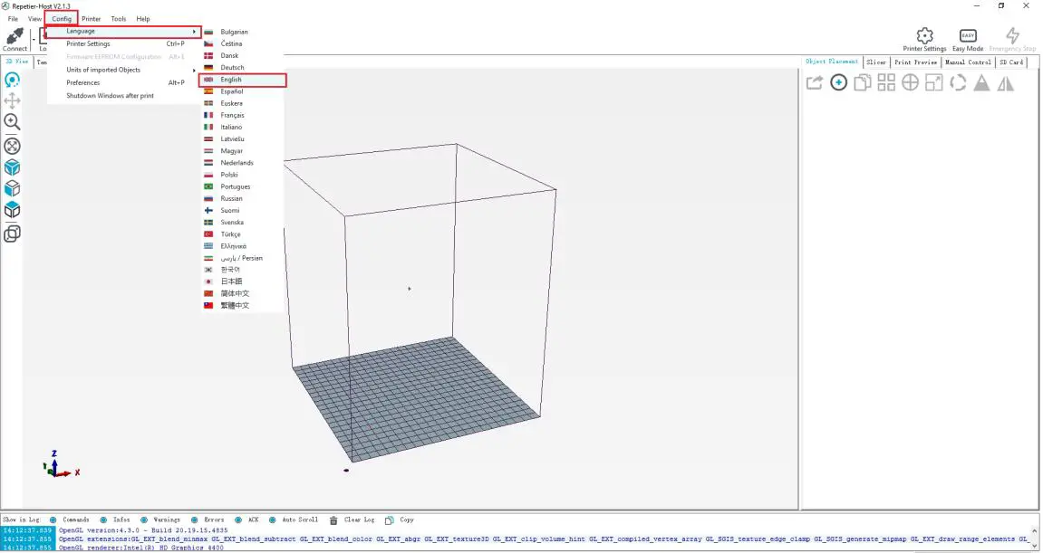 Set printer parameters