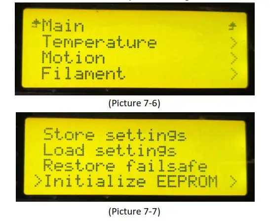 The main functions of Control menu (Picture 7-6, 7-7)