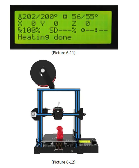 he print is complete. See picture (6-11 6-12