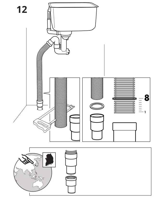 IKEA LILLVIKEN Water Trap or Strainer 1 Bowl - Installation