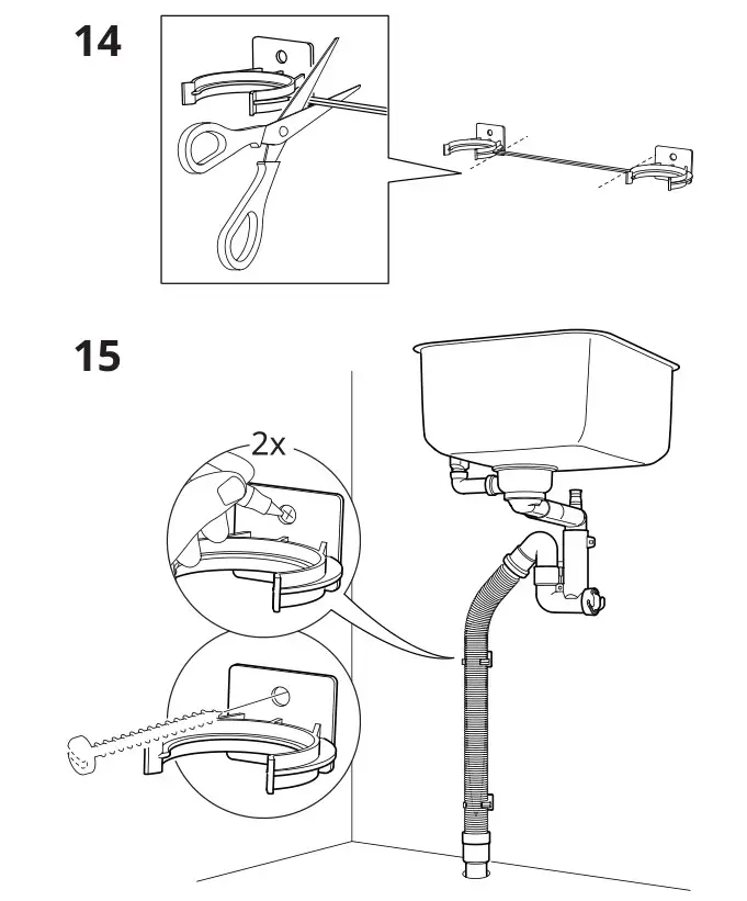 IKEA LILLVIKEN Water Trap or Strainer 1 Bowl - Installation