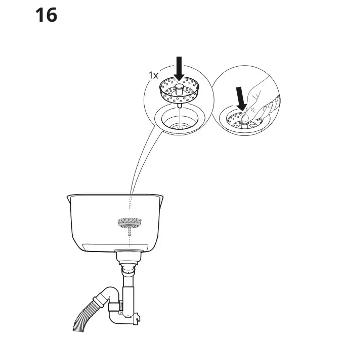 IKEA LILLVIKEN Water Trap or Strainer 1 Bowl - Installation