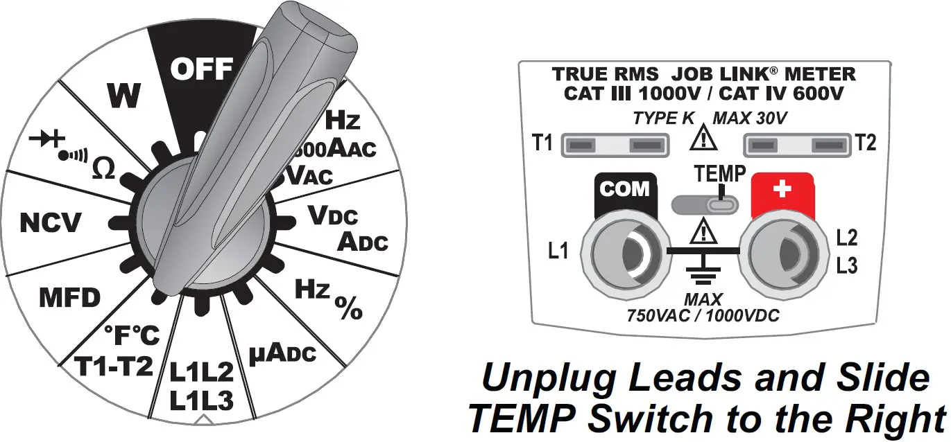 Dual Temperature (T1, T2, T1-T2)