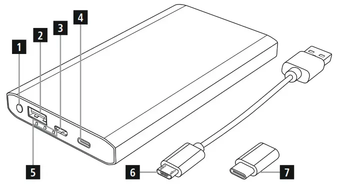 hama 10000mAh Power Pack Instruction Manual - Product Overview