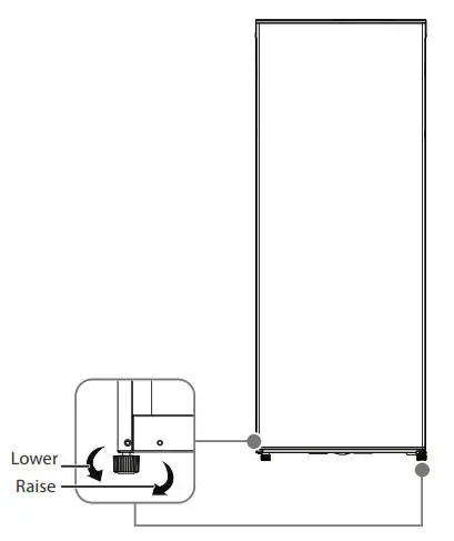 Midea MU53DSWBR1RCM Freezer- Leveling