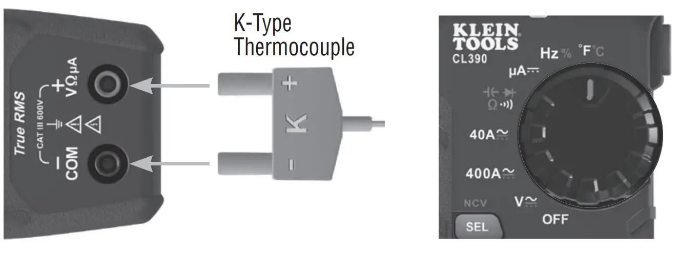 KLEIN TOOLS CL390 400A AC DC Auto Ranging Digital Clamp Meter - DIODE TEST