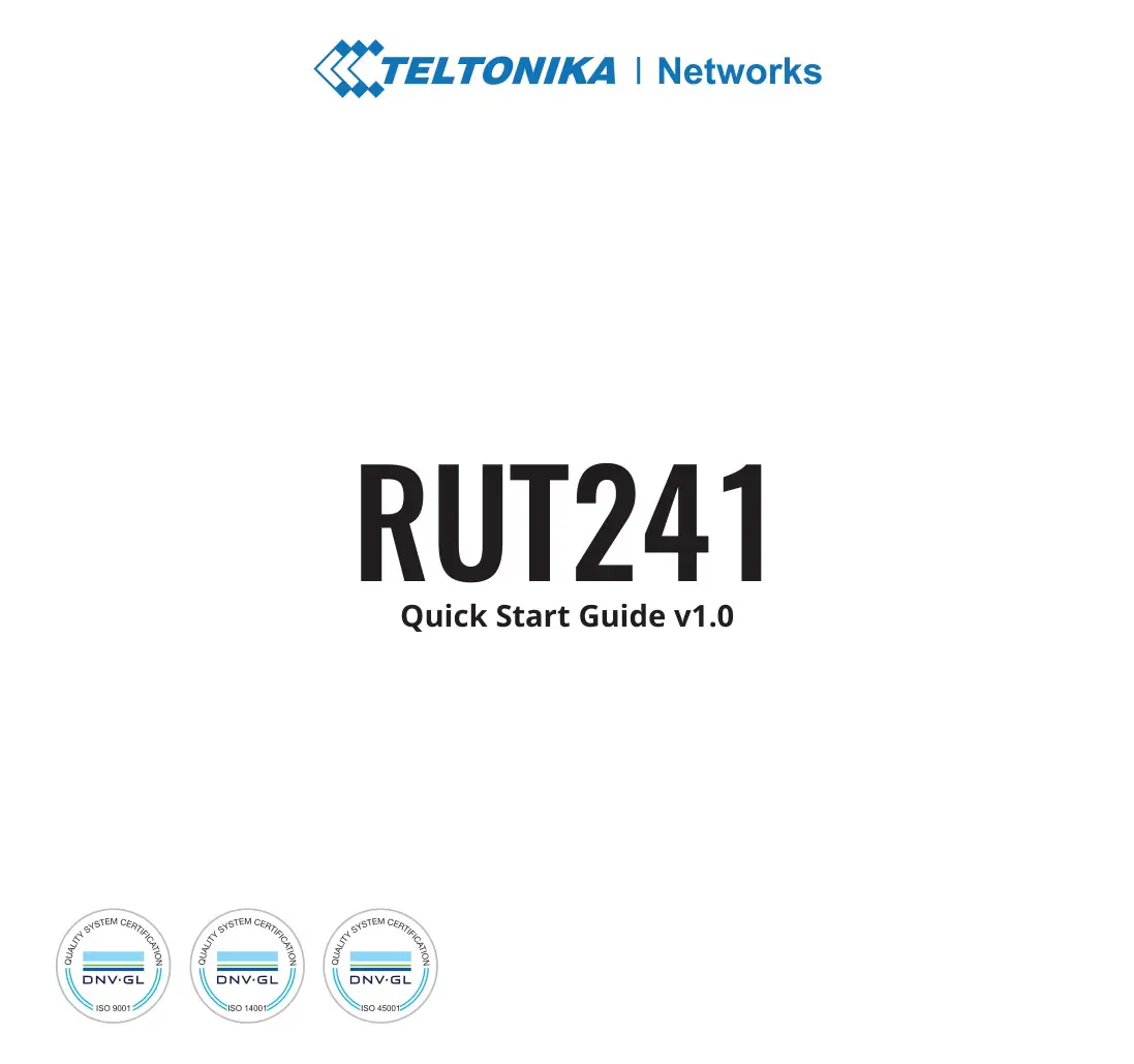 TELTONIKA RUT241 LTE 4G WiFi Router User Guide
