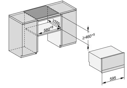 Miele 11234160-01 Steam Oven - Installation in a base unit