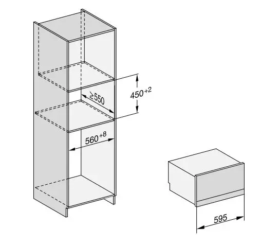 Miele 11234160-01 Steam Oven - Installation in a tall unit