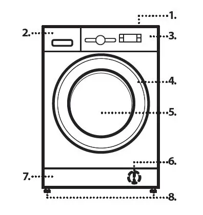 Whirlpool CFCR80211W Front Loading Slim Drum Washer fig 1
