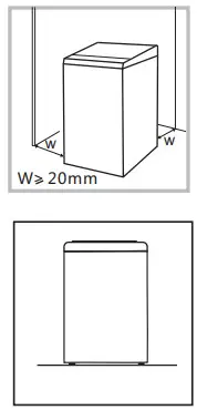 Midea MFW 1655CV Washing Machine - Installation area