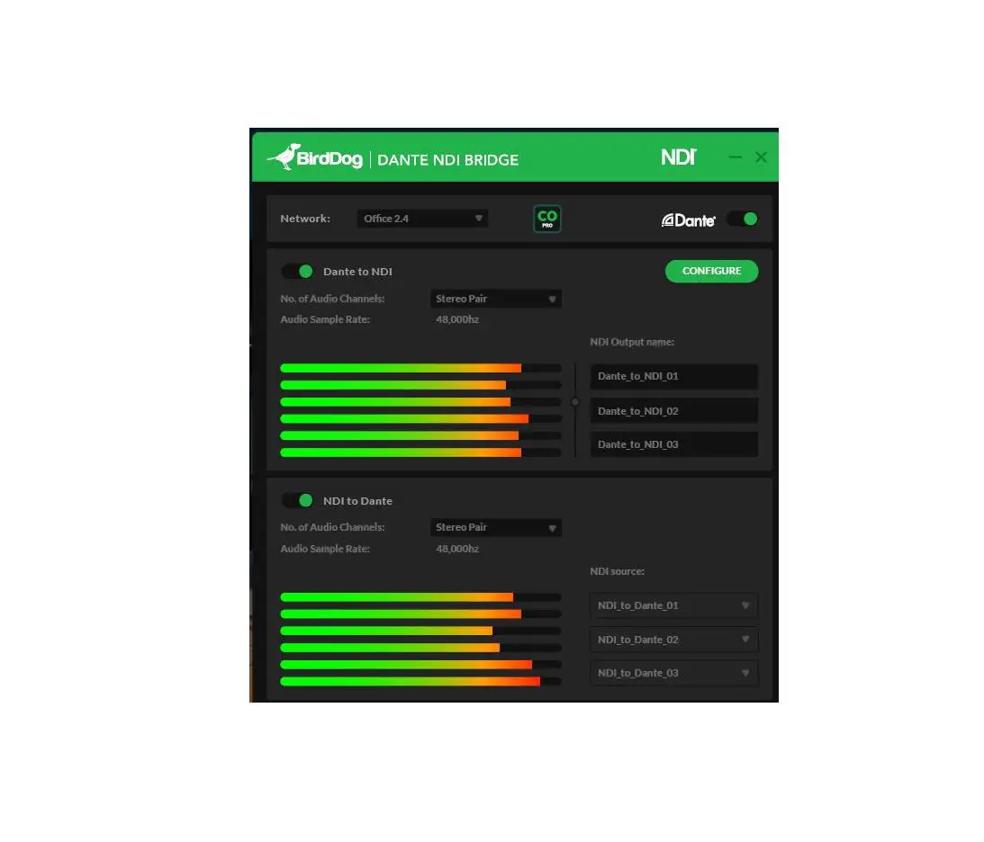 Birddog Dante Ndi Bridge Windows 10 Application User Guide Birddog Dante Ndi Bridge Windows 10 Application User Guide
