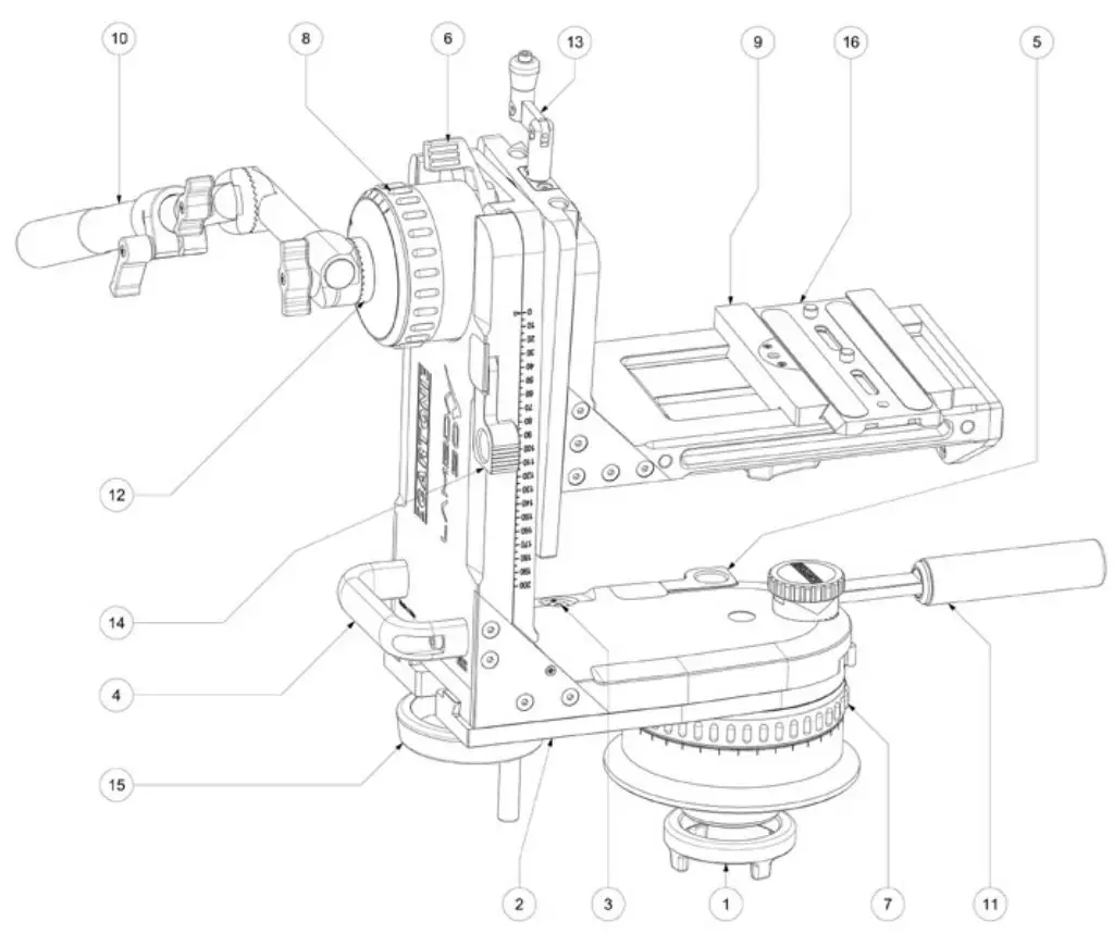 LAMBDA Cartoni Professional Camera Support User Manual - LAMBDA 50 - Operating Elements