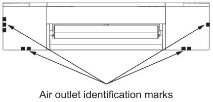 MITSUBISHI ELECTRIC Electric Air Distribution Grille Indoor Cassette - Air outlet identification marks