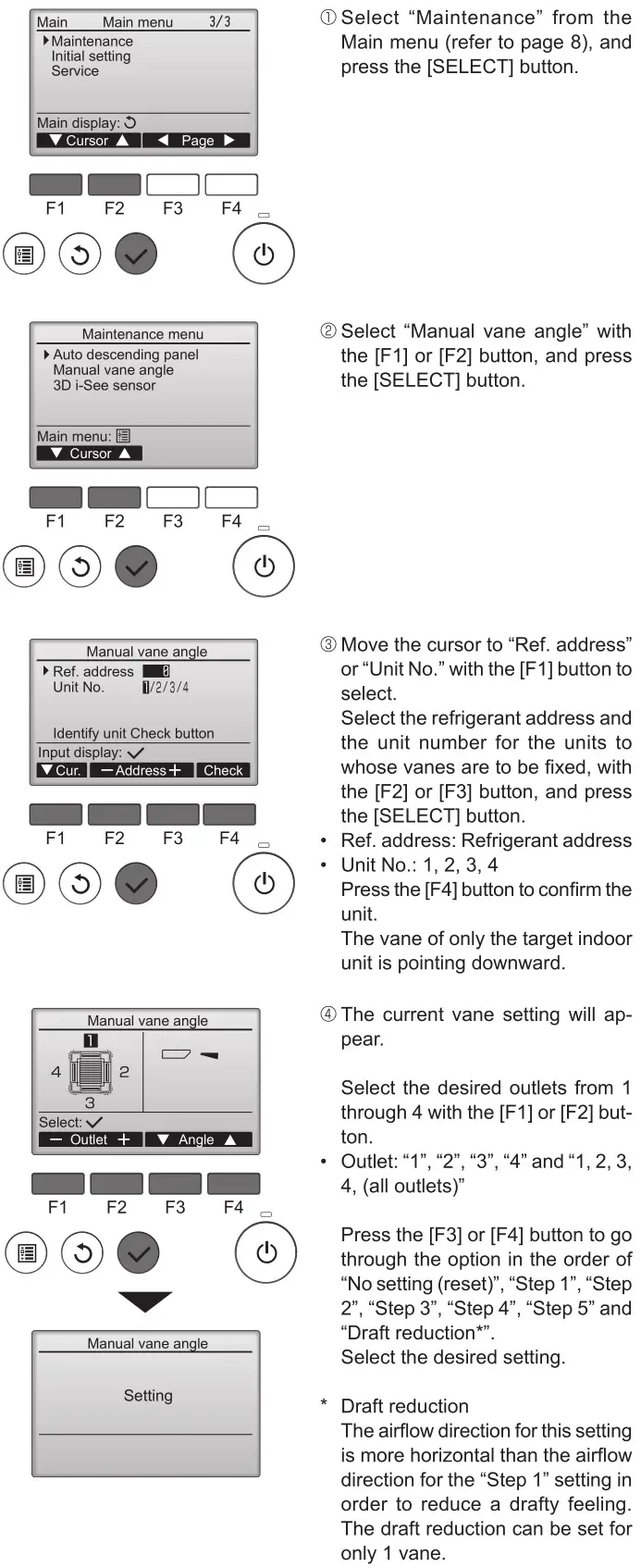 MITSUBISHI ELECTRIC Electric Air Distribution Grille Indoor Cassette - Manual vane angle 1