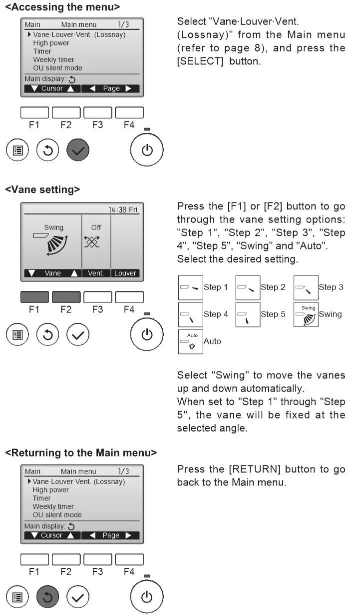MITSUBISHI ELECTRIC Electric Air Distribution Grille Indoor Cassette - Vane